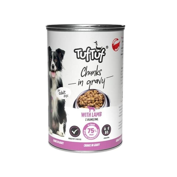 Våt mat Tuftuf Chunks in gravy with lamb Lamm