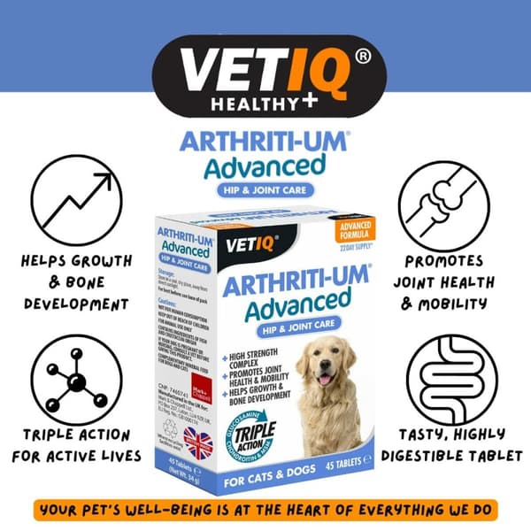 Kosttillskott och vitaminer Mark & Chappell VETIQ ARTHRITI-UM ADVANCED