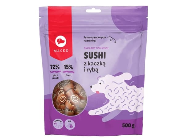 Maced Maced Maceded SUSHI koiran herkku DUCK WITH FISH 500g