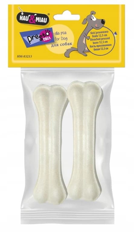 HauMiau Koiranluu valkoinen naudannahka 12,5 cm 2 kpl