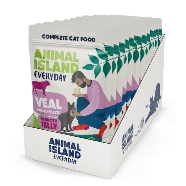 Kissanruoka ANIMAL ISLAND Everyday Jelly Veal 12 x 85 g