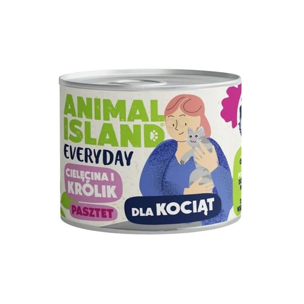 Kissanruoka ANIMAL ISLAND Everyday Veal and rabbit for kittens Nauta 185 g