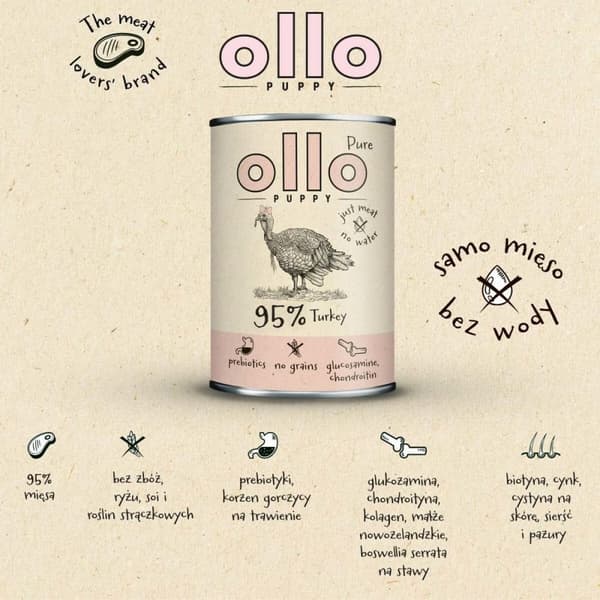 Våd mad Ollo Kalkun 400 g