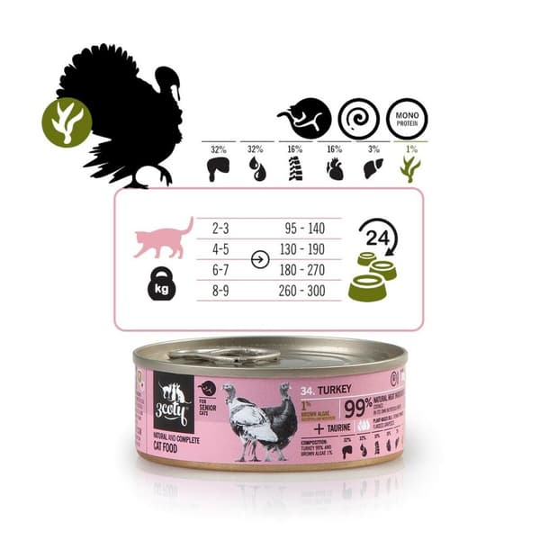 Kattmat 3COTY Kalkon 80 g
