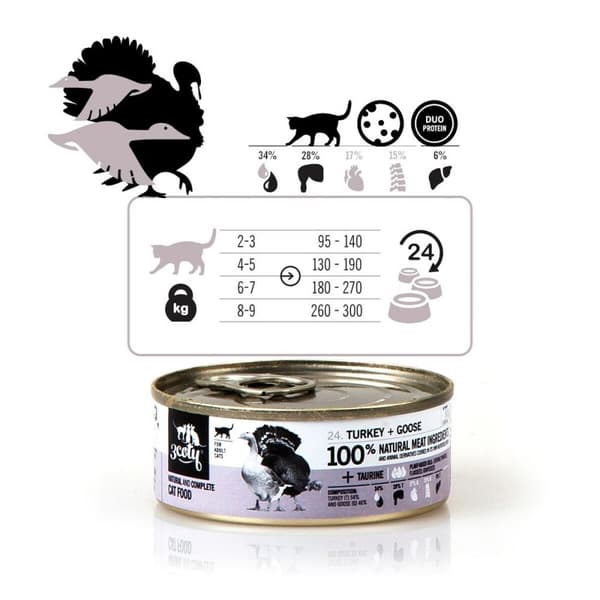 Kattmat 3COTY Kalkon 80 g