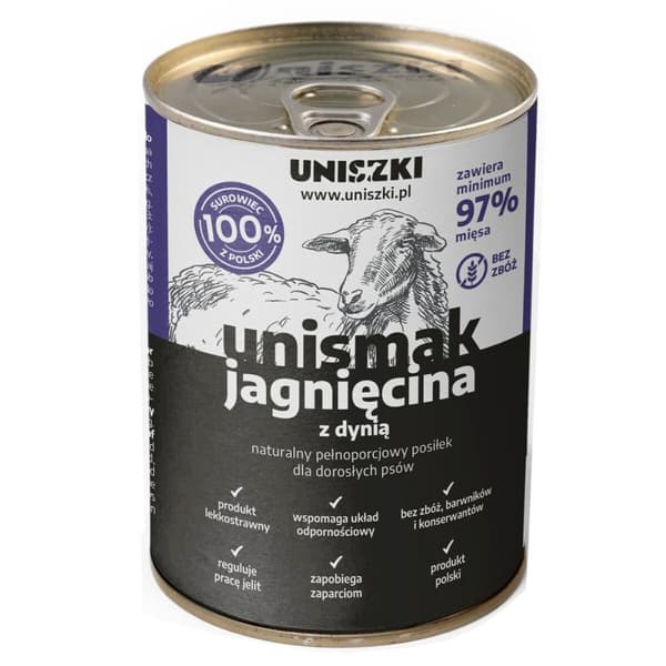 Våt mat Uniszki Unismak Cordero con Calabaza Lamm 410 g