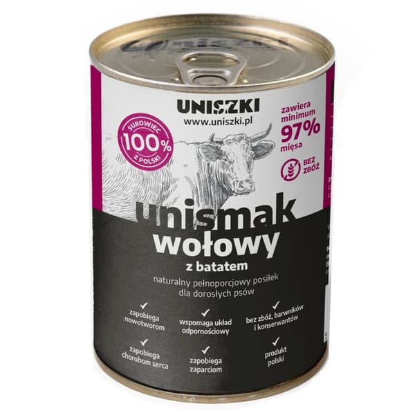 Våt mat Uniszki Unismak Carne de res con batata Nötkött 410 g