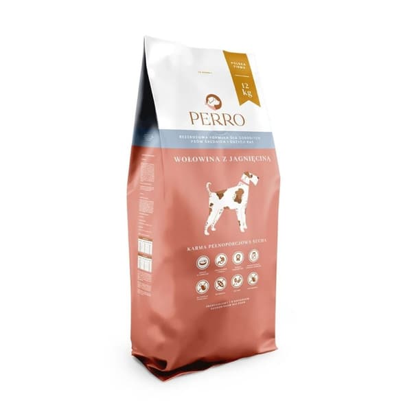 Foder PERRO Beef with lamb Medium and large breeds Kalvkött 12 kg Vuxen 12,7 KG