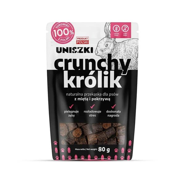Hundgodis Uniszki Crunchy Conejo con Menta y Ortiga Kanin 80 g