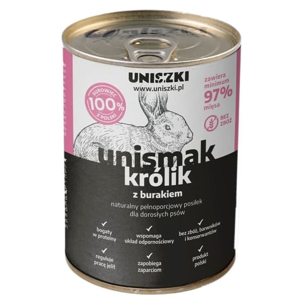 Våt mat Uniszki Unismak Conejo con remolacha Kanin 410 g