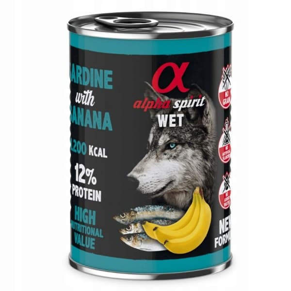 Våt mat Alpha Spirit ALPHA SPIRIT WET Sardina con plátano Fisk 400 g