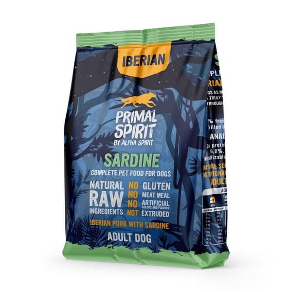 Foder Primal Spirit Iberian Sardine Fisk 1 kg Vuxen