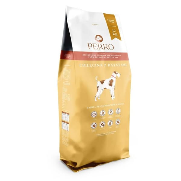 Foder PERRO Veal with sweet potatoes Medium and large breeds Kalvkött 12 kg Vuxen 12,7 KG