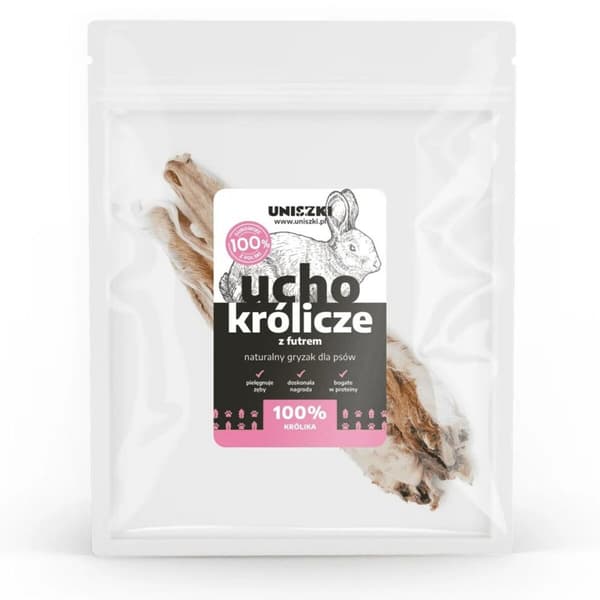 Hundgodis Uniszki Oreja de conejo con pelo Kanin 2 x 60 g