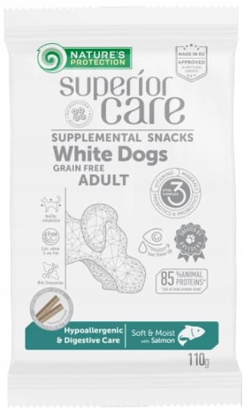 Nature's Protection snacks delikatesser för hundar LAX CABANOSIES 110g