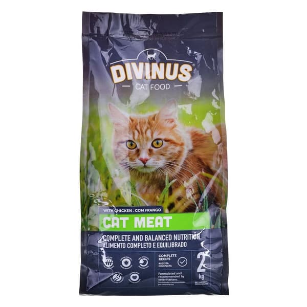 Kattmat Divinus Meat Vuxen Kyckling 2 Kg