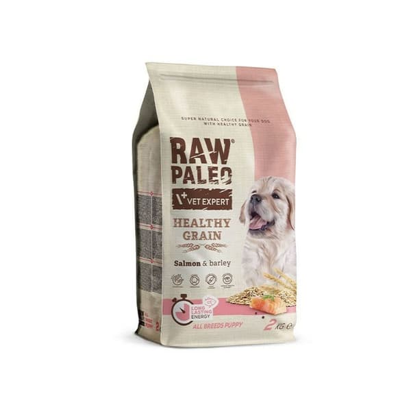 Foder VETEXPERT Raw Paleo Healthy Grain Puppy Salmon y cebada Lax 2 Kg