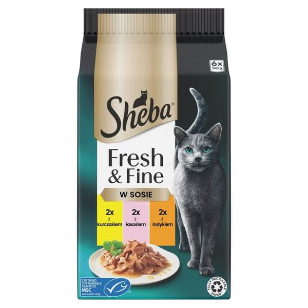 Kattmat Sheba Fresh & Fine Meat Dishes in Sauce 6 x 50 g