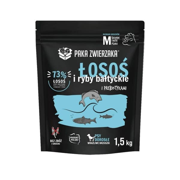 Foder Paka Zwierzaka Salmon with Baltic fish M Lax 1,5 Kg