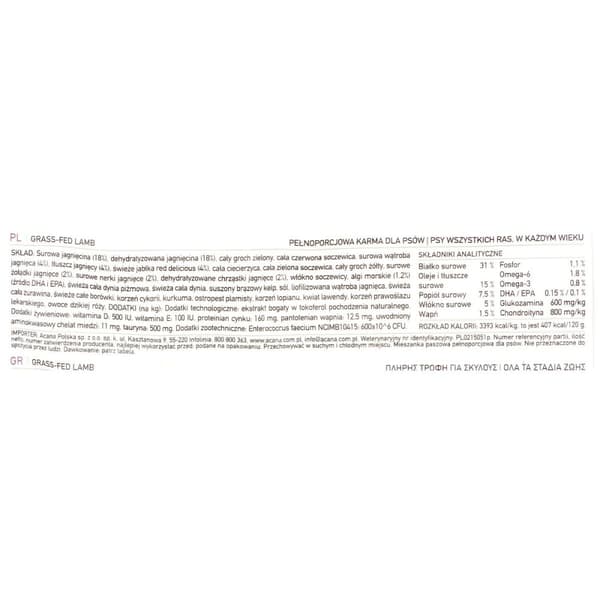 Foder Acana Lam 17 kg