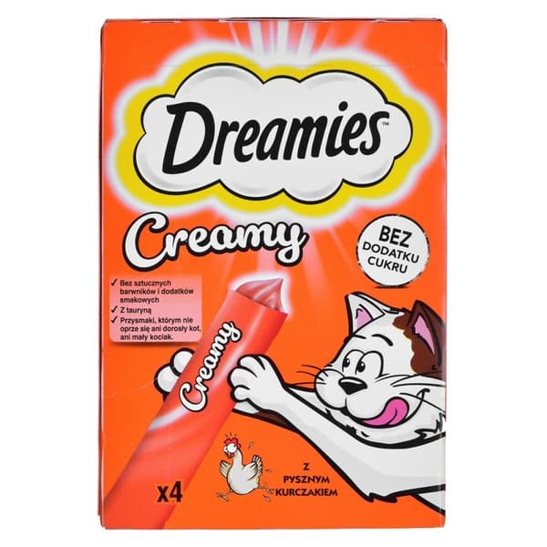 Snack for Cats Dreamies Creamy 4 x 10 g Kylling