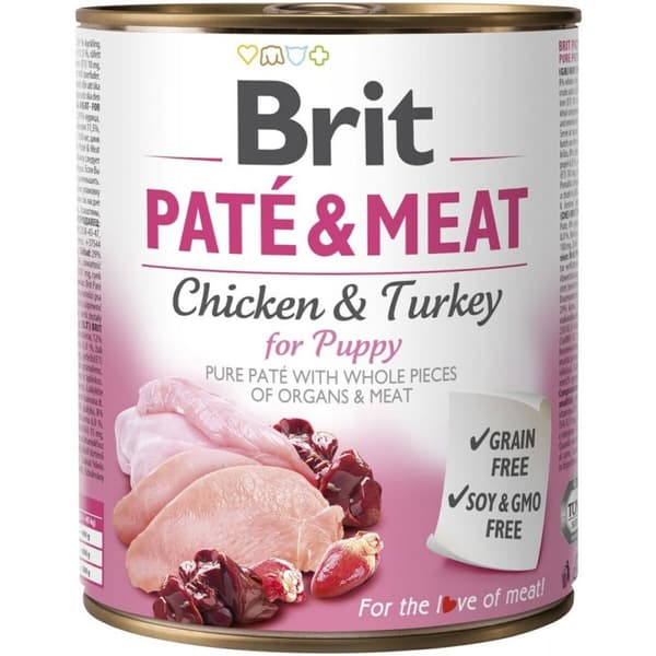 Våd mad Brit Kylling Kalkun 800 g