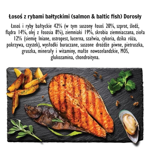 Foder Paka Zwierzaka Salmon with Baltic fish M Laksefarvet 9 kg