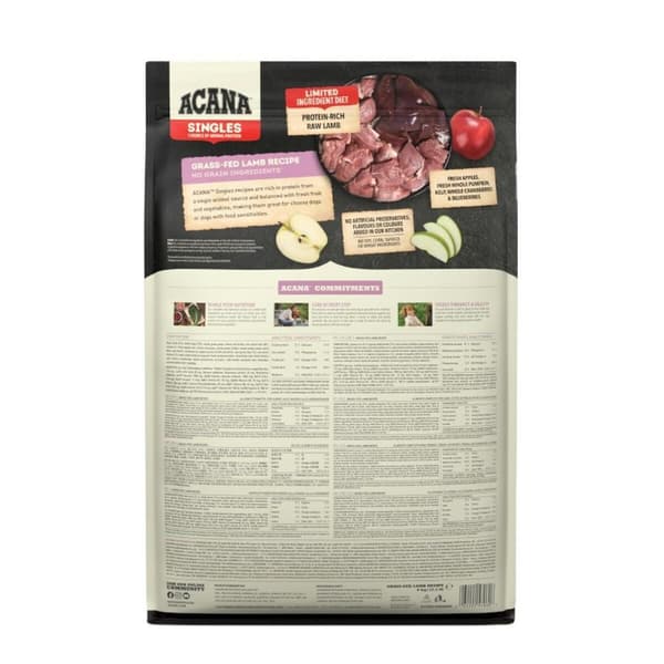 Foder Acana Singles Grass-Fed Lamb Lam 6 Kg Voksen