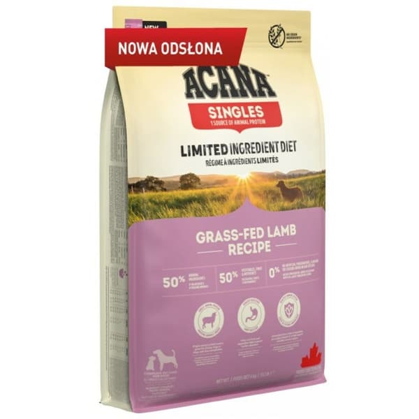 Foder Acana Singles Grass-Fed Lamb Lam 6 Kg Voksen