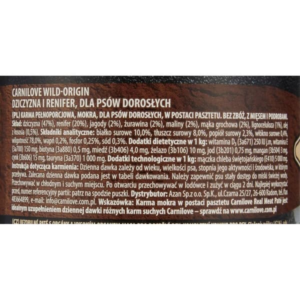 Våd mad Carnilove Wild Wet Venison & Reindeer Hjort Rensdyr 400 g
