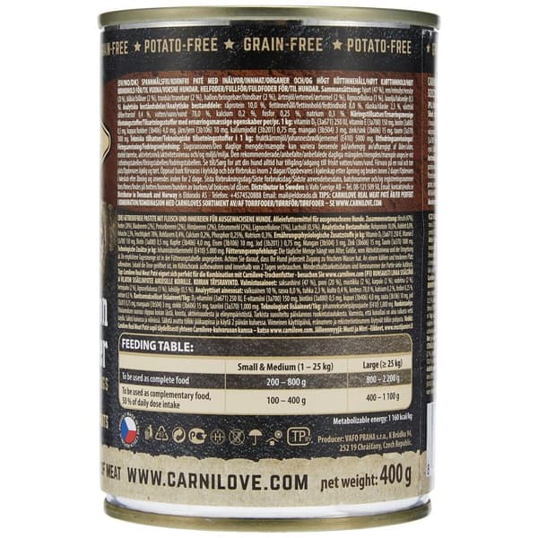 Våd mad Carnilove Wild Wet Venison & Reindeer Hjort Rensdyr 400 g