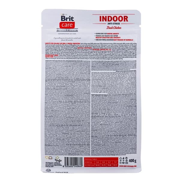 Kattmat Brit Care Grain-Free Adult Indoor Anti-Stress Vuxen Kyckling 400 g