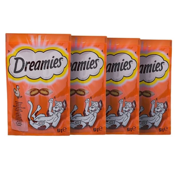 Snack for Cats Dreamies Variety 12 x 60 g Kyckling Lax Ost