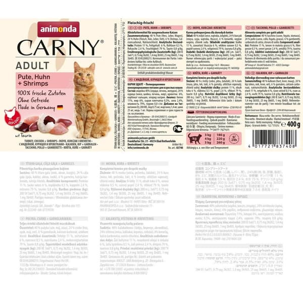 Kattmat Animonda Carny Kyckling Kalkon 400 g