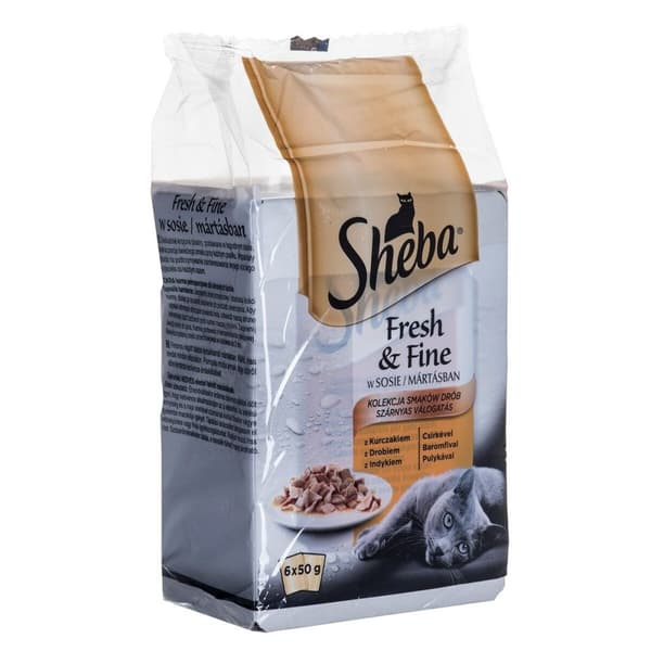 Kattmat Sheba Fresh & Fine Kyckling Kalkon Fåglar 300 g