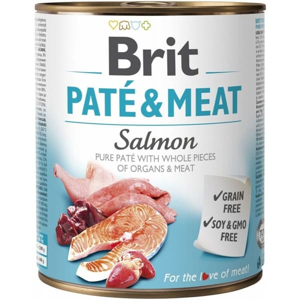 Våd mad Brit Kylling Laksefarvet 800 g