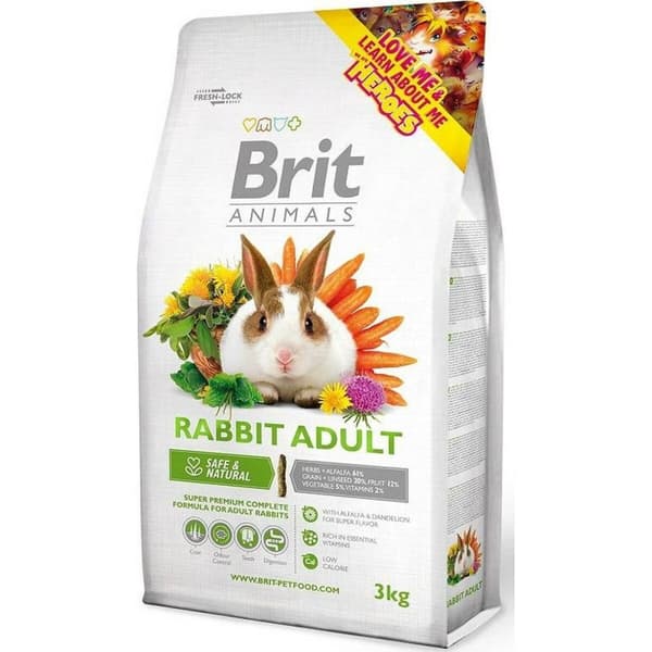 Kaninmat Brit Animals Rabbit Adult Complete Kanin 3 Kg
