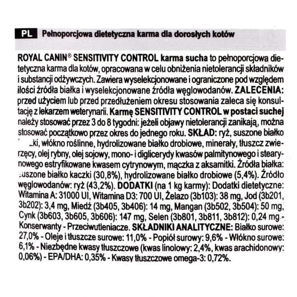 Kattmat Royal Canin Sensitivity Control Anka 1,5 Kg