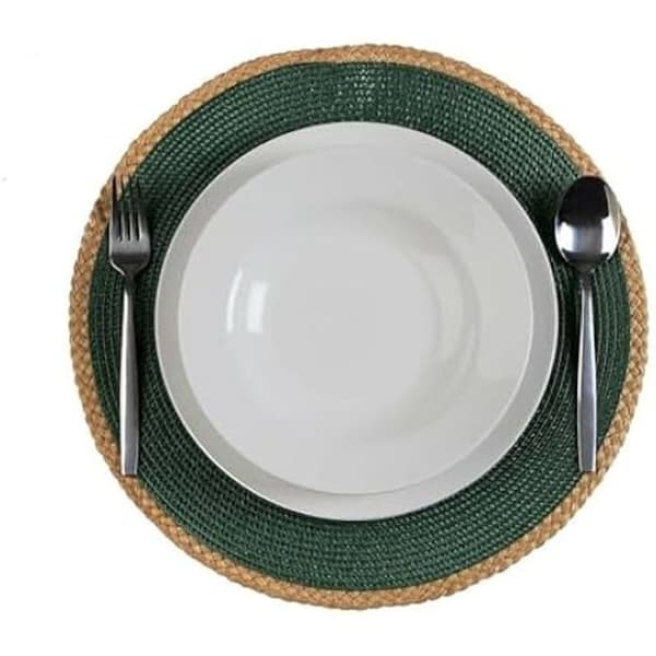 Underlägg - VERSA - Polypropylenjute - Grön - 39,5 x 39,5 cm - Flerfärgad