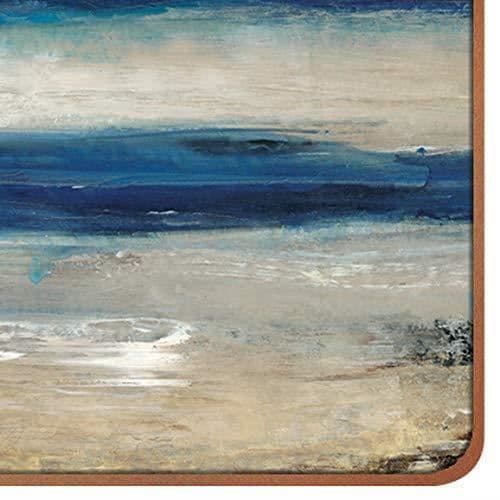 Creative Tops Abstrakt Ocean View Premium Underlägg med Kork, Trä, Blå, Stor, Set om 4 delar - 5176609