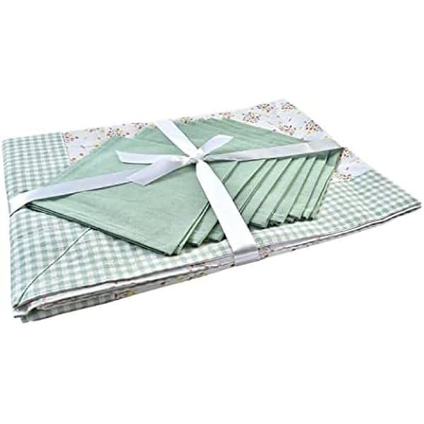 Bordstablett - DKD HEMINNREDNING - Grön - Polyester och bomull - 34 x 44 x 35 cm - Estándar