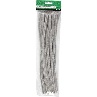 Chenille Piprensare 25 st - Grå - 9 mm