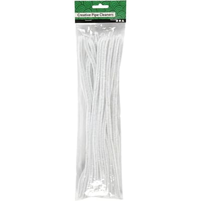 Chenille Piprensare 25 st - Vit - 9 mm