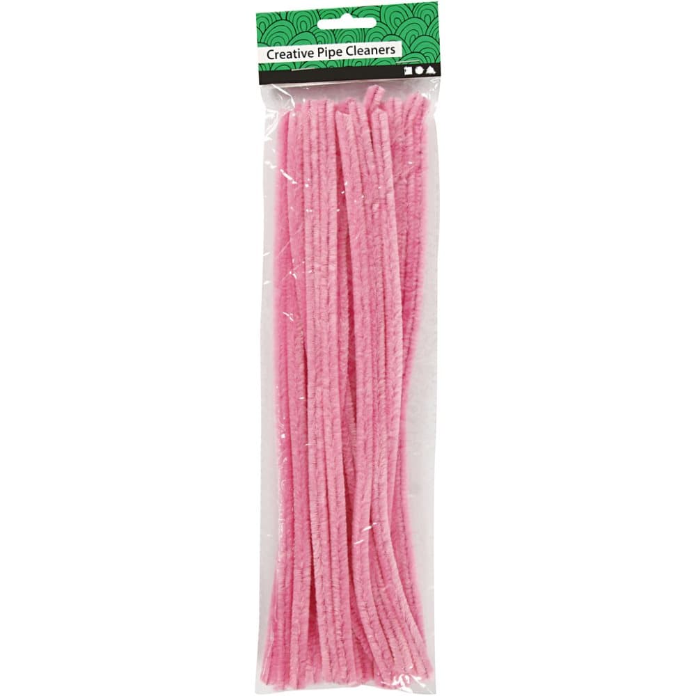 Chenille Piprensare 25 st - Rosa - 9 mm