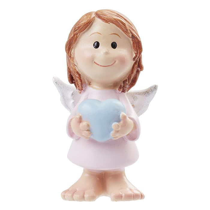 Miniatyr - Skyddsängel Polyresin - Rosa - 4 cm