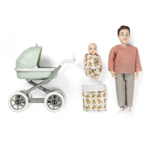 Lundby Dukke, Baby & Barnevogn - Mickey