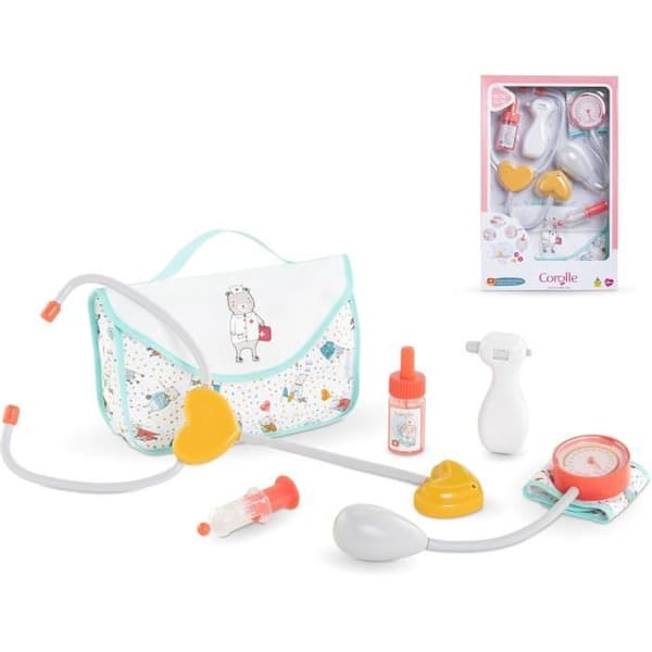 Stor COROLLE Doctor's Box - 6 tillbehör - för 30, 36 och 42 cm dockor - från 18 månader