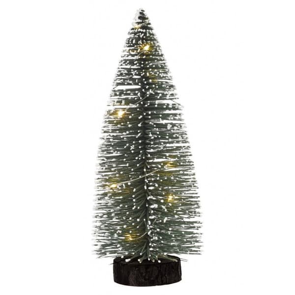 Miniatyr Julgran med Snö och Ledbelysning 10 st Lampor - 20 cm