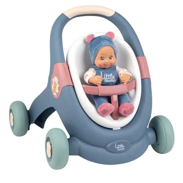 Little Smoby Baby doll rollator set 3in1 pusher, bärsele, barnvagn