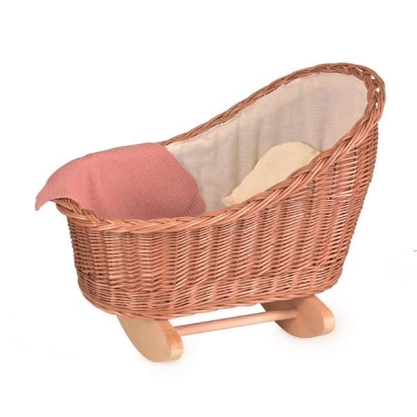 Egmont Toys - Wicker vagga med stickat överdrag